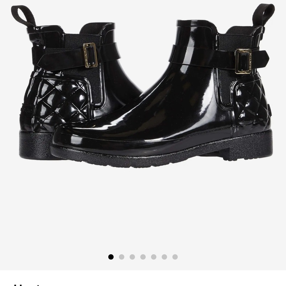 Hunter Black Gloss Chelsea Rain Boots NWT - Picture 6 of 6